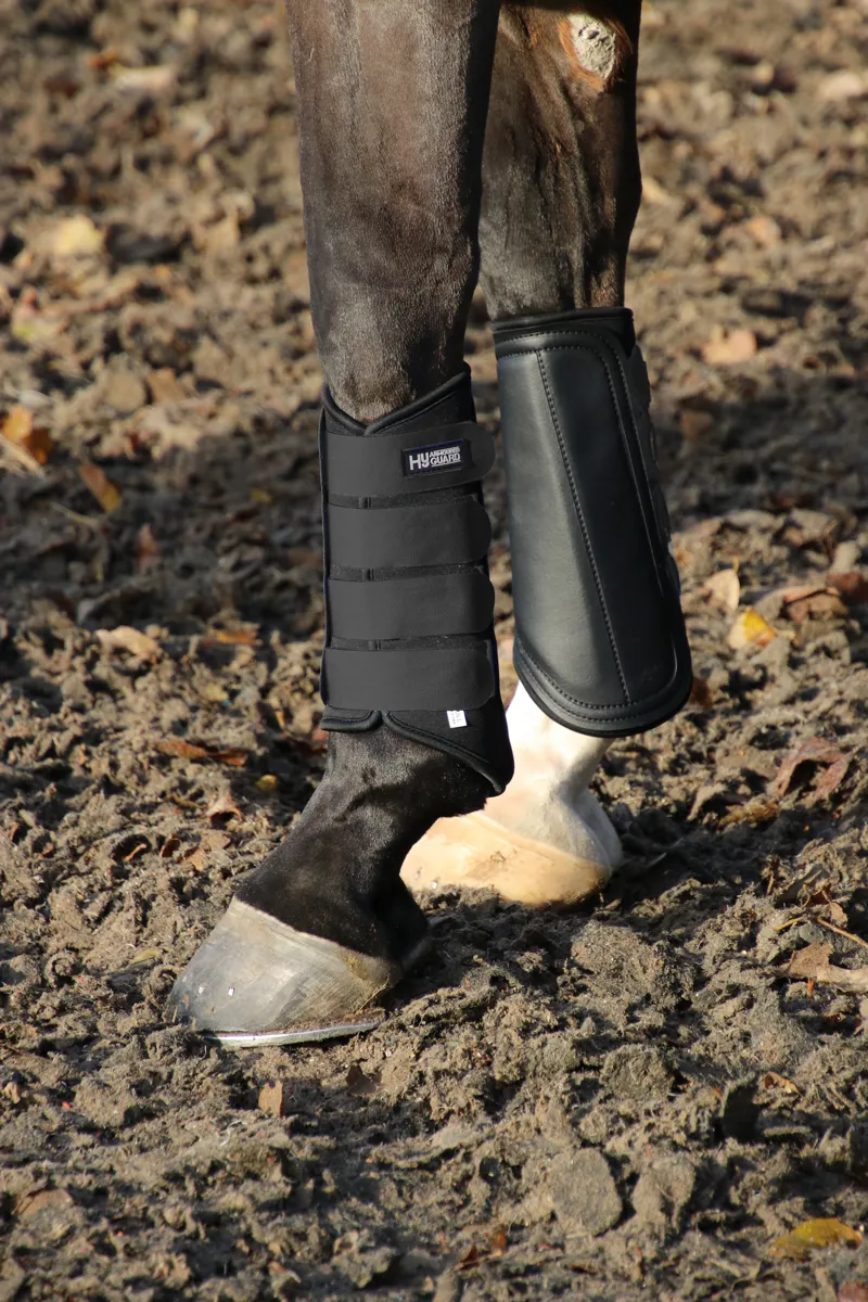 Hy Armoured Guard Neoprene Brushing Boots - Black/Black-1